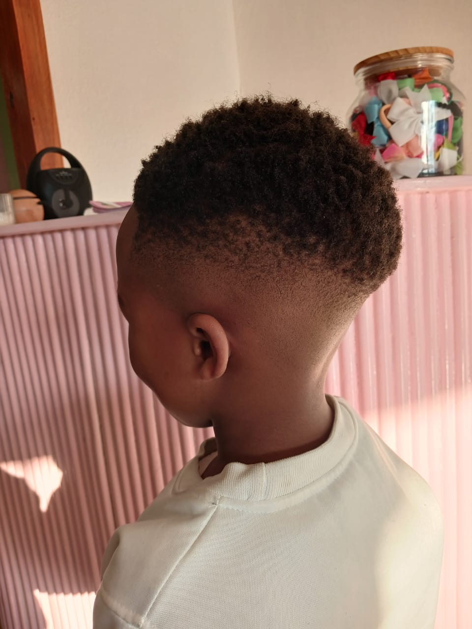 Happy client at salon